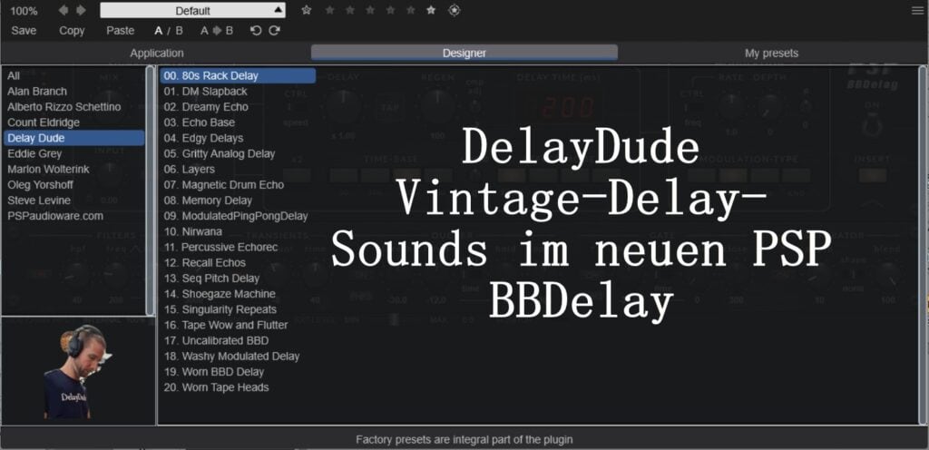 PSP BBDelay Hainbach DelayDude Alan Branch Sounddesign